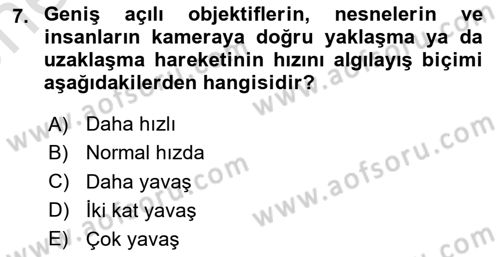Optik Bakış Dersi 2021 - 2022 Yılı (Vize) Ara Sınav Soruları 7. Soru