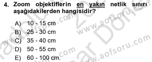 Optik Bakış Dersi 2021 - 2022 Yılı (Final) Dönem Sonu Sınav Soruları 4. Soru