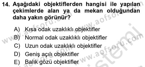 Optik Bakış Dersi 2021 - 2022 Yılı Yaz Okulu Sınav Soruları 14. Soru
