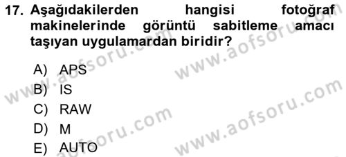 Optik Bakış Dersi 2021 - 2022 Yılı Yaz Okulu Sınav Soruları 17. Soru
