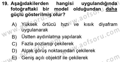 Optik Bakış Dersi 2021 - 2022 Yılı Yaz Okulu Sınav Soruları 19. Soru