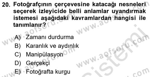 Optik Bakış Dersi 2022 - 2023 Yılı Yaz Okulu Sınav Soruları 20. Soru