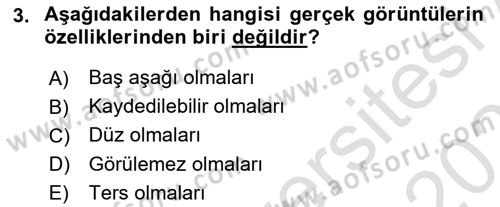 Optik Bakış Dersi 2022 - 2023 Yılı Yaz Okulu Sınav Soruları 3. Soru
