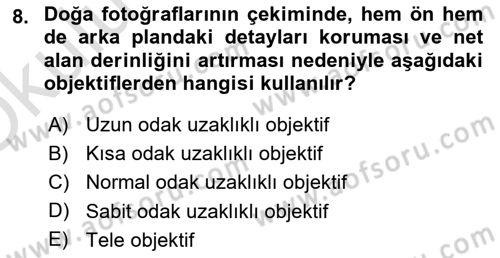 Optik Bakış Dersi 2022 - 2023 Yılı Yaz Okulu Sınav Soruları 8. Soru