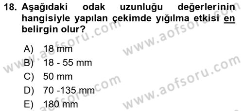 Optik Bakış Dersi 2023 - 2024 Yılı (Vize) Ara Sınav Soruları 18. Soru