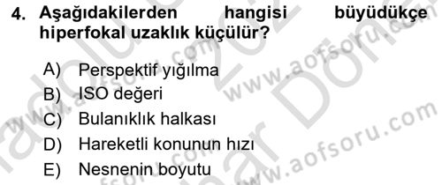 Optik Bakış Dersi 2023 - 2024 Yılı (Final) Dönem Sonu Sınav Soruları 4. Soru