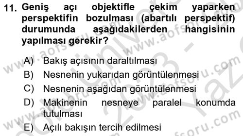 Optik Bakış Dersi 2023 - 2024 Yılı Yaz Okulu Sınav Soruları 11. Soru