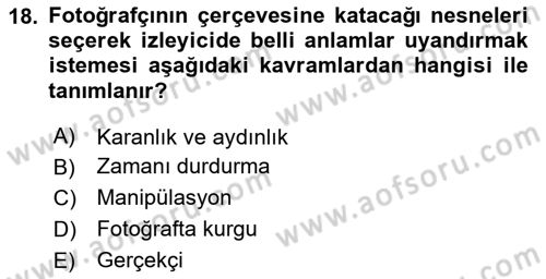 Optik Bakış Dersi 2023 - 2024 Yılı Yaz Okulu Sınav Soruları 18. Soru