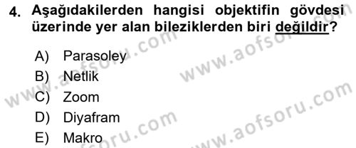 Optik Bakış Dersi 2023 - 2024 Yılı Yaz Okulu Sınav Soruları 4. Soru