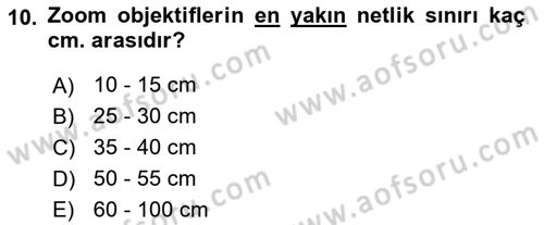 Optik Bakış Dersi 2024 - 2025 Yılı (Vize) Ara Sınav Soruları 10. Soru