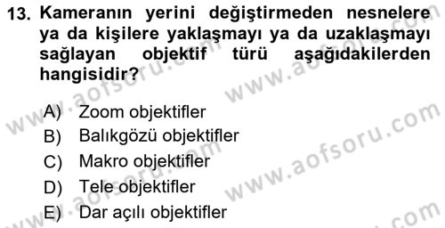 Optik Bakış Dersi Ara Sınavı Deneme Sınav Soruları 13. Soru