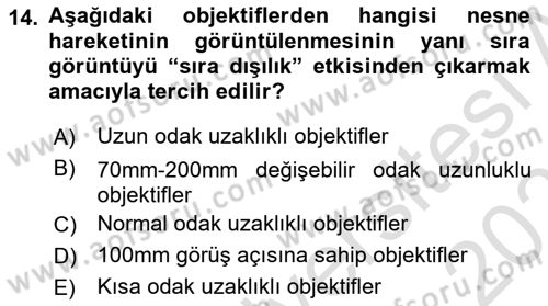 Optik Bakış Dersi 2024 - 2025 Yılı (Vize) Ara Sınav Soruları 14. Soru