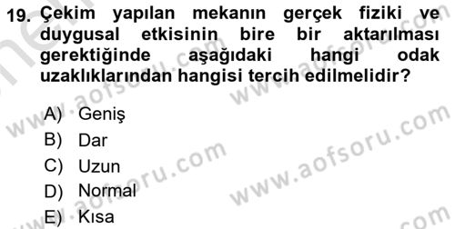 Optik Bakış Dersi 2024 - 2025 Yılı (Vize) Ara Sınav Soruları 19. Soru