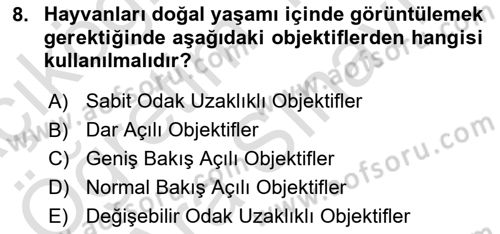 Optik Bakış Dersi 2024 - 2025 Yılı (Vize) Ara Sınav Soruları 8. Soru