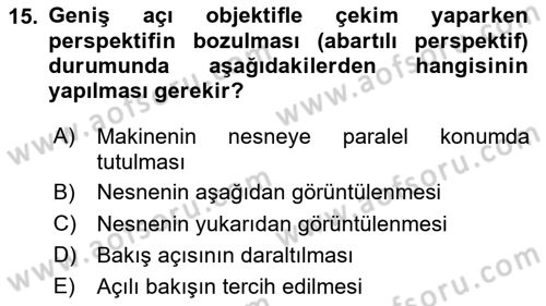 Optik Bakış Dersi 2024 - 2025 Yılı Yaz Okulu Sınav Soruları 15. Soru