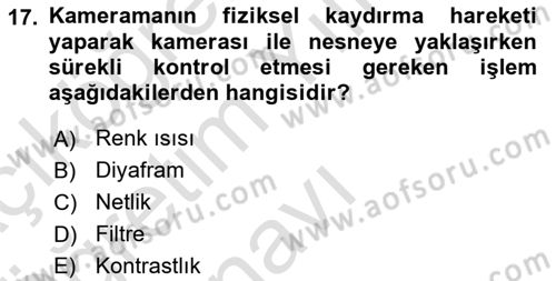 Optik Bakış Dersi 2024 - 2025 Yılı Yaz Okulu Sınav Soruları 17. Soru