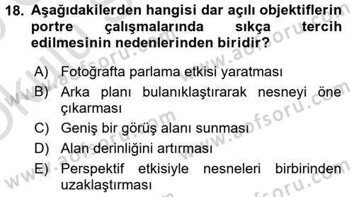 Optik Bakış Dersi 2024 - 2025 Yılı Yaz Okulu Sınav Soruları 18. Soru