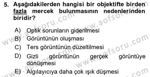 Optik Bakış Dersi 2024 - 2025 Yılı Yaz Okulu Sınav Soruları 5. Soru