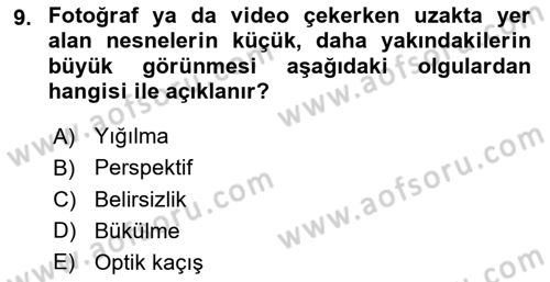 Optik Bakış Dersi 2024 - 2025 Yılı Yaz Okulu Sınav Soruları 9. Soru