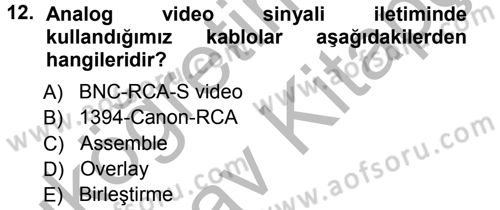 Kamera Tekniğine Giriş Dersi 2012 - 2013 Yılı (Vize) Ara Sınav Soruları 12. Soru