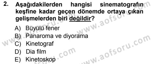 Kamera Tekniğine Giriş Dersi Ara Sınavı Deneme Sınav Soruları 2. Soru