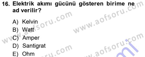 Kamera Tekniğine Giriş Dersi 2012 - 2013 Yılı (Final) Dönem Sonu Sınav Soruları 16. Soru