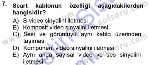 Kamera Tekniğine Giriş Dersi 2012 - 2013 Yılı (Final) Dönem Sonu Sınav Soruları 7. Soru