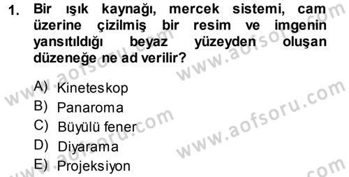 Kamera Tekniğine Giriş Dersi Ara Sınavı Deneme Sınav Soruları 1. Soru