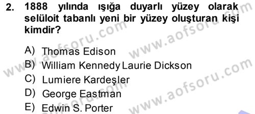 Kamera Tekniğine Giriş Dersi Ara Sınavı Deneme Sınav Soruları 2. Soru