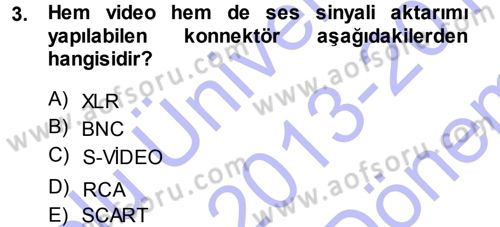 Kamera Tekniğine Giriş Dersi 2013 - 2014 Yılı (Final) Dönem Sonu Sınav Soruları 3. Soru