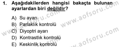 Kamera Tekniğine Giriş Dersi 2013 - 2014 Yılı Tek Ders Sınav Soruları 1. Soru