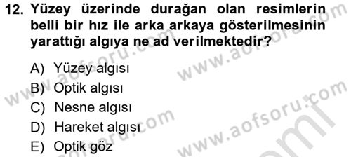 Kamera Tekniğine Giriş Dersi 2013 - 2014 Yılı Tek Ders Sınav Soruları 12. Soru
