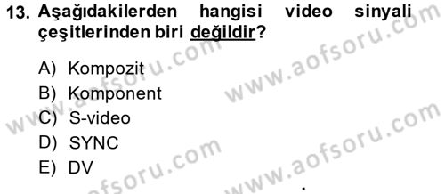 Kamera Tekniğine Giriş Dersi 2014 - 2015 Yılı (Vize) Ara Sınav Soruları 13. Soru