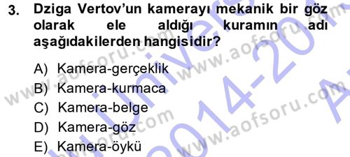 Kamera Tekniğine Giriş Dersi 2014 - 2015 Yılı (Vize) Ara Sınav Soruları 3. Soru