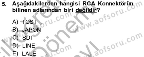Kamera Tekniğine Giriş Dersi 2014 - 2015 Yılı (Final) Dönem Sonu Sınav Soruları 5. Soru