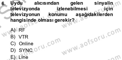 Kamera Tekniğine Giriş Dersi 2014 - 2015 Yılı (Final) Dönem Sonu Sınav Soruları 6. Soru