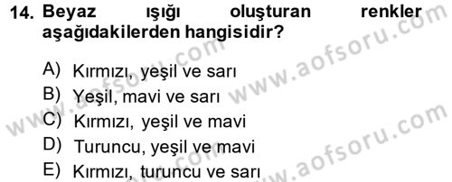 Kamera Tekniğine Giriş Dersi 2014 - 2015 Yılı Tek Ders Sınav Soruları 14. Soru