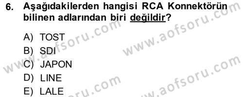 Kamera Tekniğine Giriş Dersi 2014 - 2015 Yılı Tek Ders Sınav Soruları 6. Soru