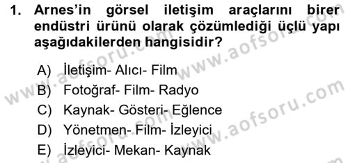 Kamera Tekniğine Giriş Dersi Ara Sınavı Deneme Sınav Soruları 1. Soru