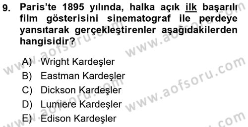 Kamera Tekniğine Giriş Dersi 2015 - 2016 Yılı (Vize) Ara Sınav Soruları 9. Soru
