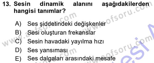 Kamera Tekniğine Giriş Dersi 2015 - 2016 Yılı (Final) Dönem Sonu Sınav Soruları 13. Soru