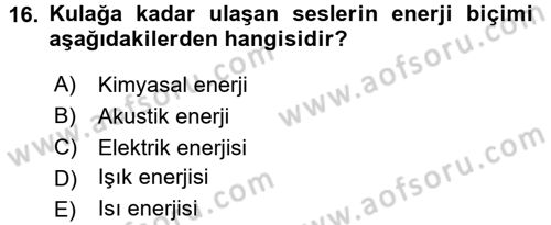 Kamera Tekniğine Giriş Dersi 2015 - 2016 Yılı (Final) Dönem Sonu Sınav Soruları 16. Soru