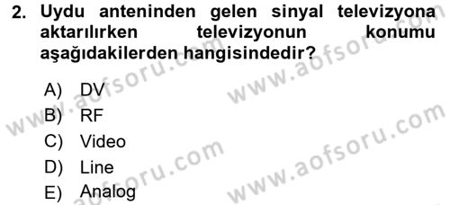 Kamera Tekniğine Giriş Dersi 2015 - 2016 Yılı (Final) Dönem Sonu Sınav Soruları 2. Soru