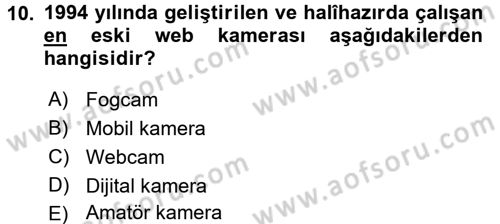 Kamera Tekniğine Giriş Dersi 2016 - 2017 Yılı 3 Ders Sınav Soruları 10. Soru