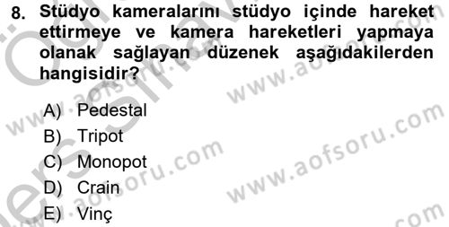 Kamera Tekniğine Giriş Dersi 2016 - 2017 Yılı 3 Ders Sınav Soruları 8. Soru