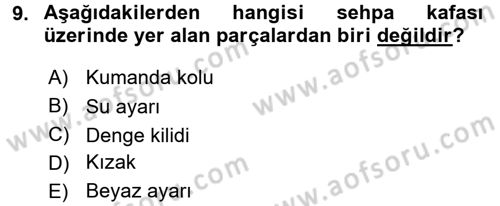 Kamera Tekniğine Giriş Dersi 2016 - 2017 Yılı 3 Ders Sınav Soruları 9. Soru
