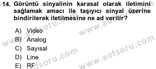 Kamera Tekniğine Giriş Dersi 2016 - 2017 Yılı (Vize) Ara Sınav Soruları 14. Soru