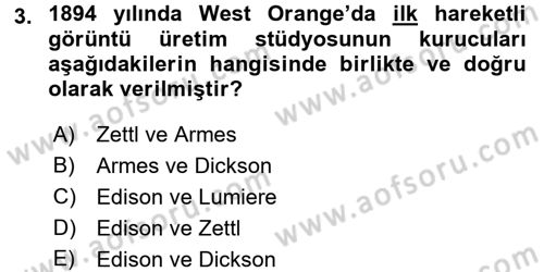 Kamera Tekniğine Giriş Dersi 2016 - 2017 Yılı (Vize) Ara Sınav Soruları 3. Soru