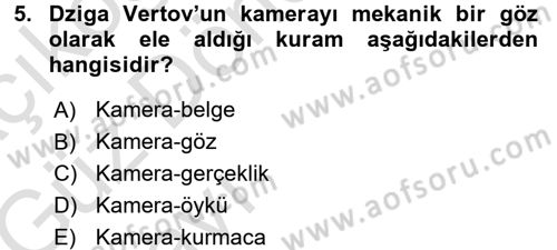 Kamera Tekniğine Giriş Dersi 2016 - 2017 Yılı (Vize) Ara Sınav Soruları 5. Soru