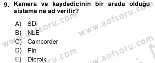 Kamera Tekniğine Giriş Dersi 2016 - 2017 Yılı (Vize) Ara Sınav Soruları 9. Soru